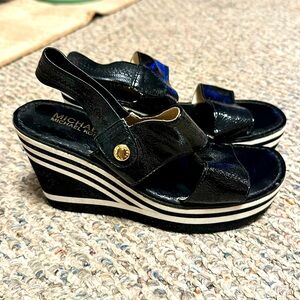 MICHAEL Michael Kors Black Wedge Sandals